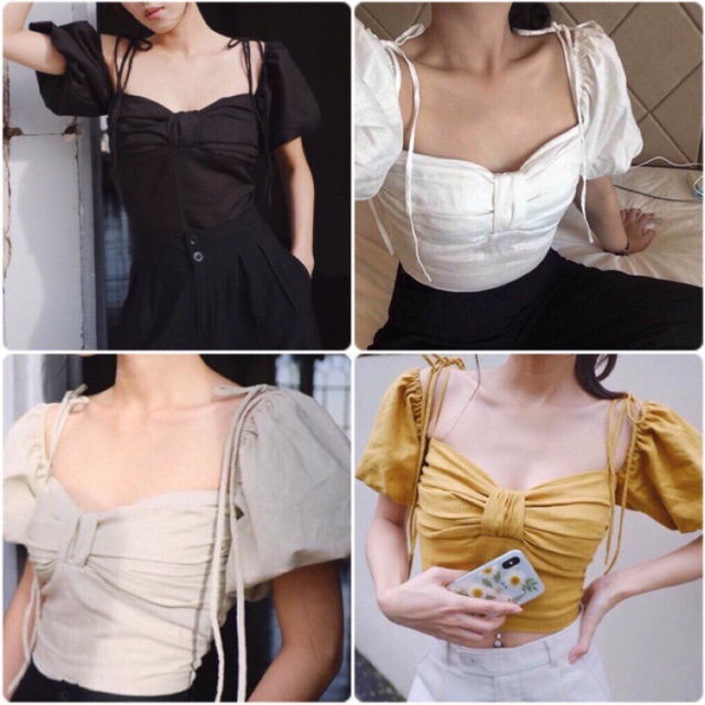 💋Áo Kiểu Voan Thắt Nơ