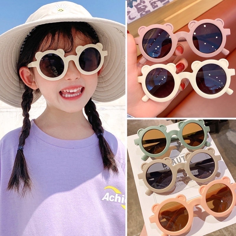 Mắt kính bé trai, bé gái dáng tròn tai gấu dễ thương, phong cách Vintage cho bé từ 1-5 tuổi- Tiệm Cói Cô Lê