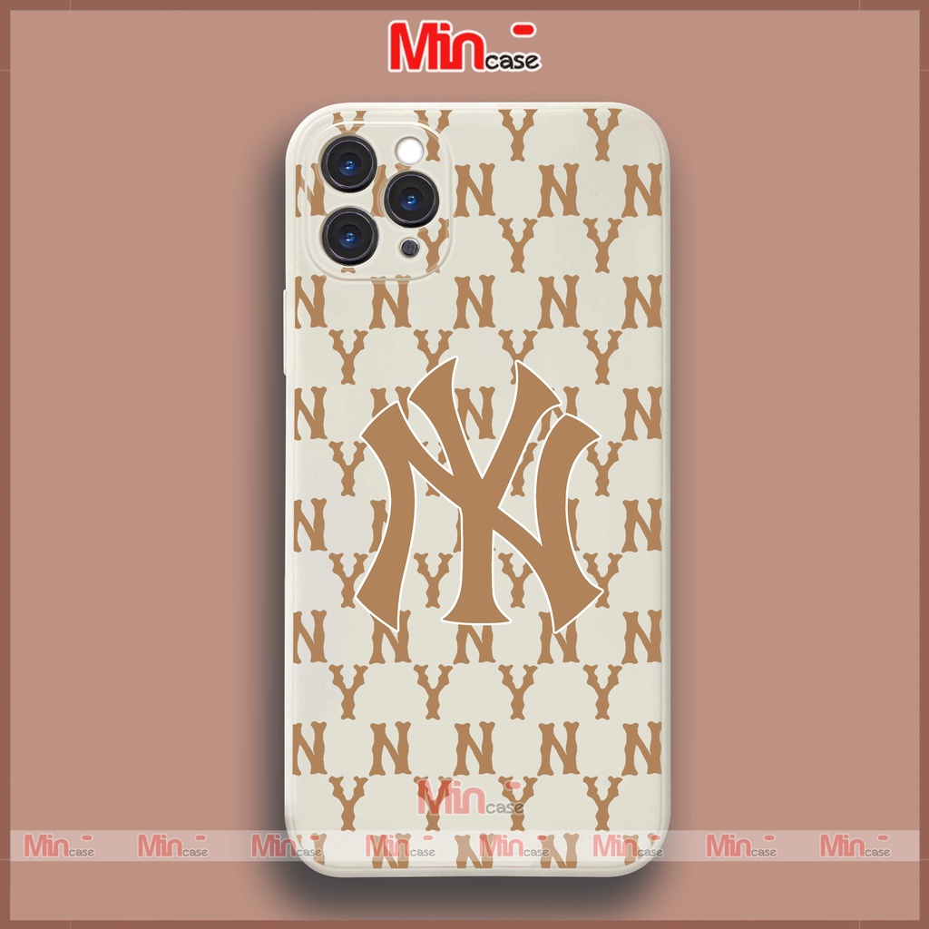 Ốp lưng điện thoại iPhone MLB New York cạnh viền vuông silicon dẻo ip 6/6s/7/8/X/XS/XR/11/12/13/14 Pro Plus Max Mincase