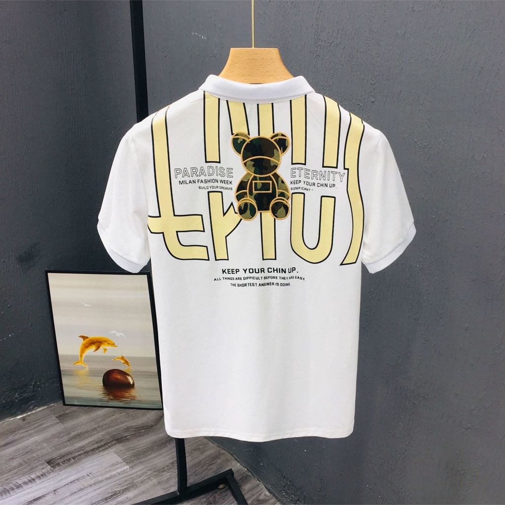 Áo Thun Polo Ngắn Tay Thêu Họa Tiết Trẻ Trung Dành Cho Nam