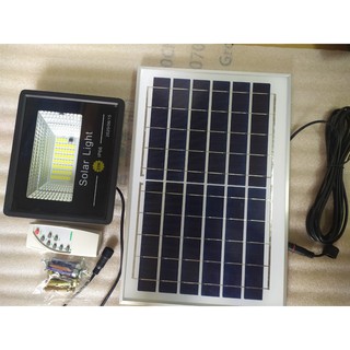 Đèn pha led năng lượng mặt trời công suất 20w, kèm tấm pin năng lượng mặt trời, điều kiển remote và dây nối dài 5m