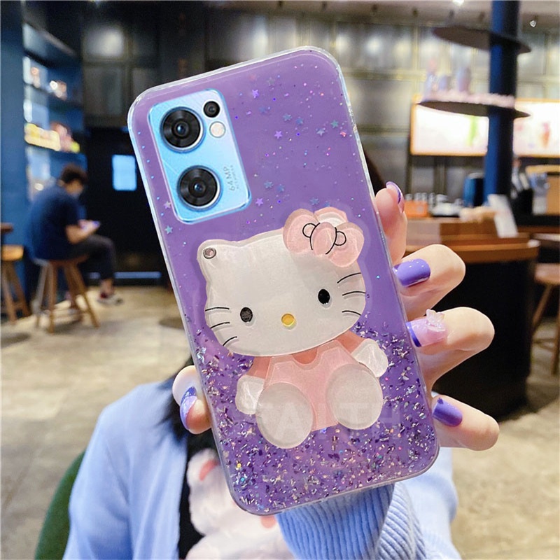 Ốp Điện Thoại Có Gương Hello Kitty Cho OPPO Reno7 5G 4G / Reno7 Pro 5G / Reno7Z / Reno6 Pro 5G / Reno6 5G / Reno6Z Reno7 5G