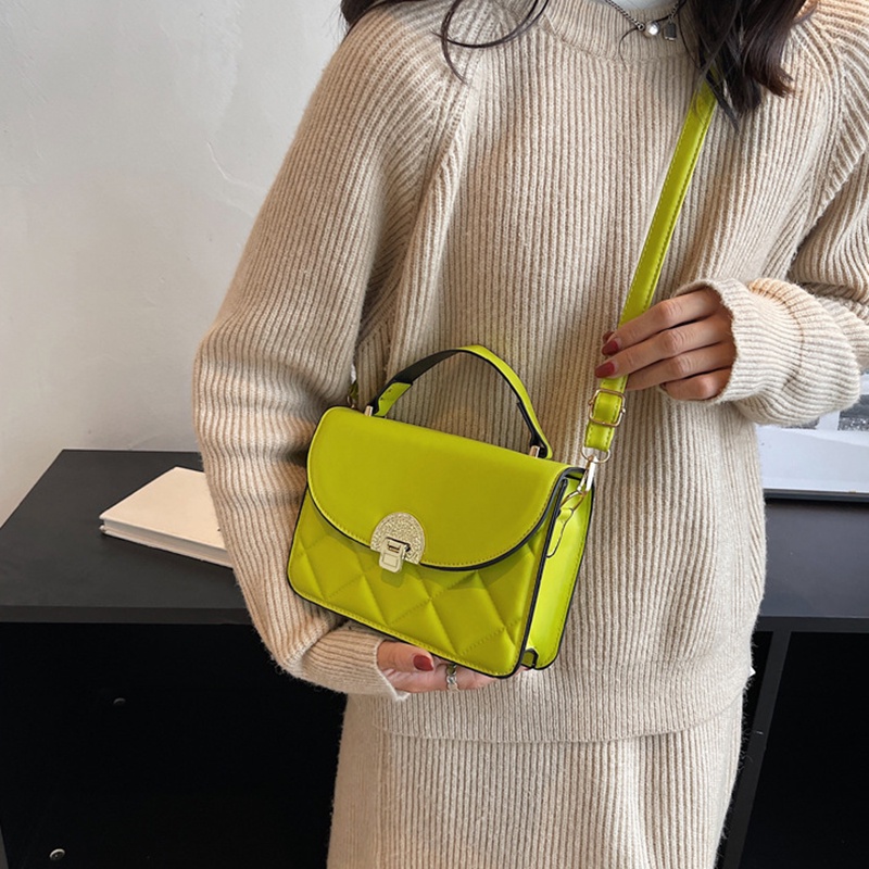 IELGY Túi Đeo Chéo Có Khóa Hình Thoi Thời Trang Cho Nữ