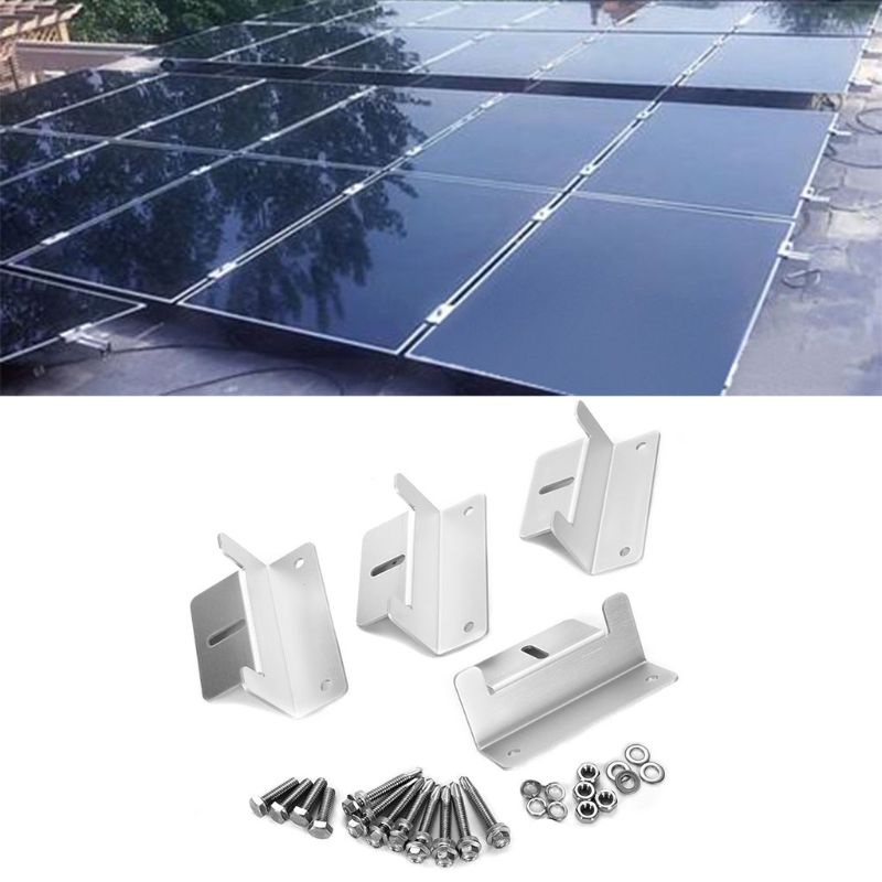 Bộ 4 Khung Chữ Z Bằng Hợp Kim Nhôm Gắn Bảng Điều Khiển Năng Lượng Mặt Trời