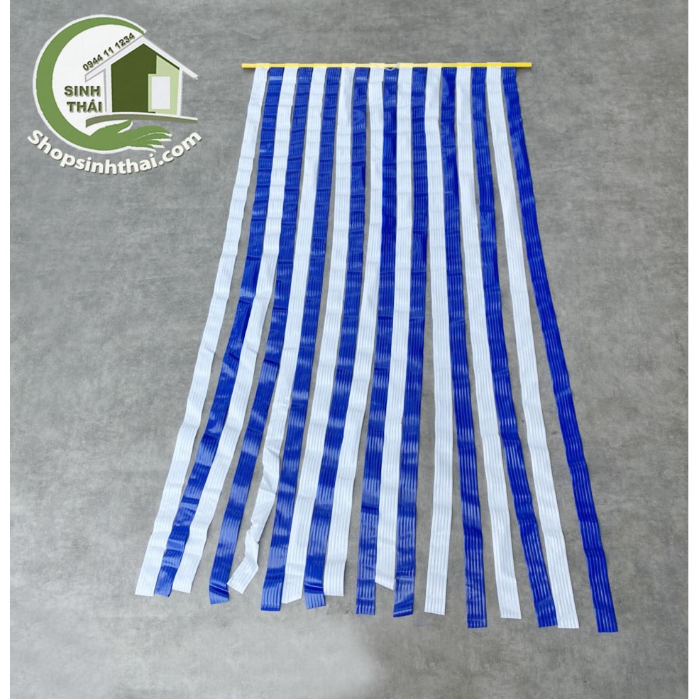 Rèm màn nhựa, dây nhựa xanh trắng - 1m x 1,7m