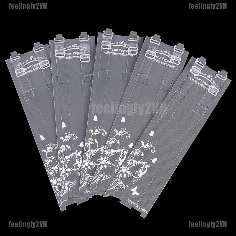 Bộ 5 Cặp Dây Áo Ngực Trong Suốt Rộng 18-34cm Kèm Móc Tiện Dụng