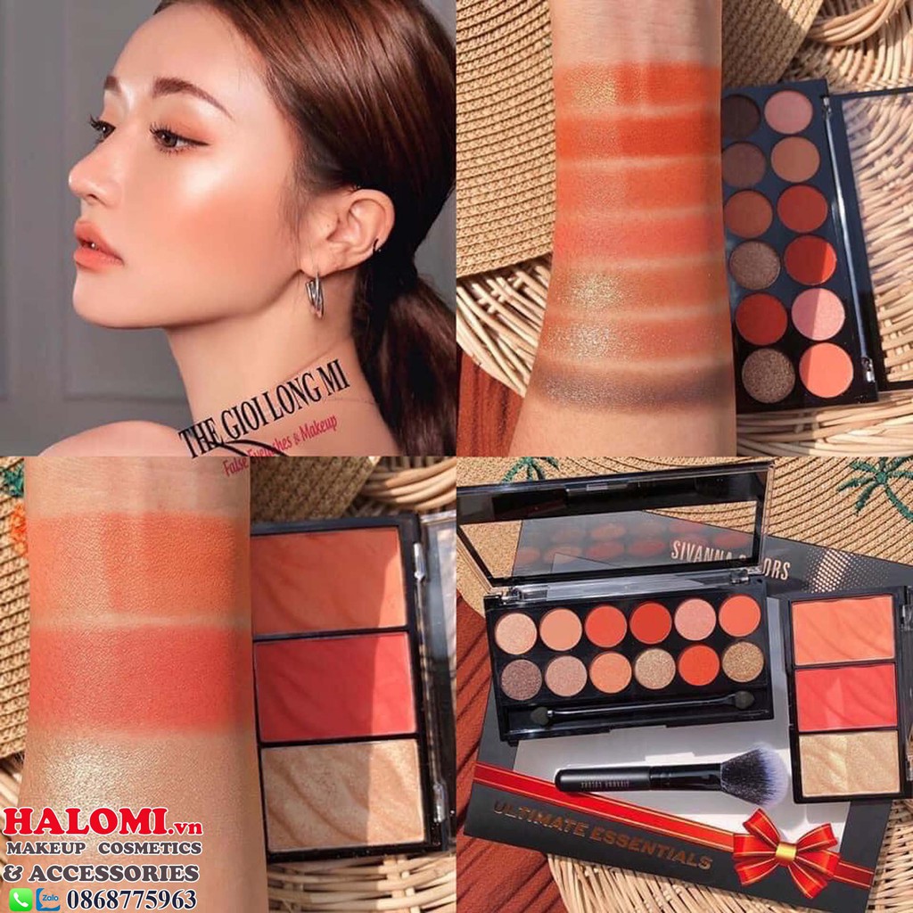 Set Phấn mắt má kèm cọ Sivanna cao cấp màu đẹp lên mịn | BigBuy360 - bigbuy360.vn