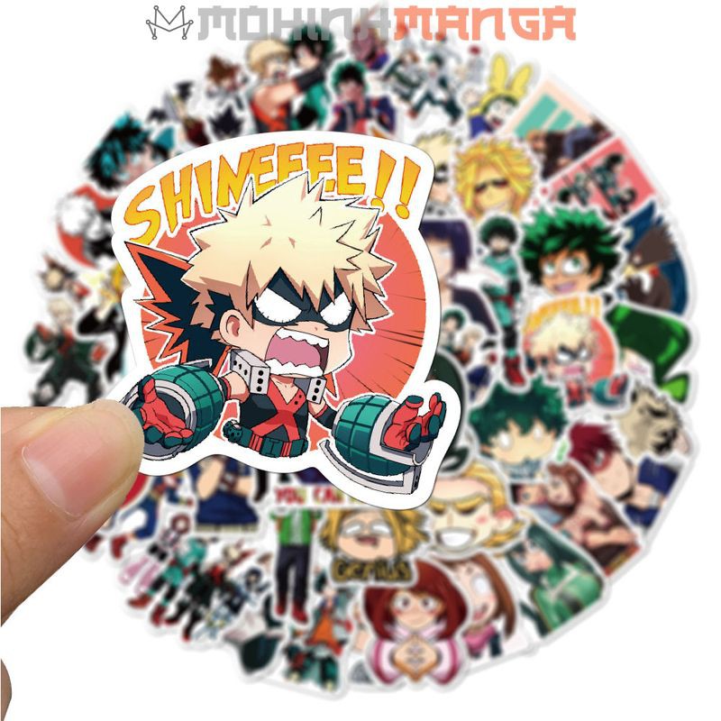 Sticker My Hero Academia miếng dán decal Học viện siêu anh hùng chống nước hình dán Midoriya Bakugou Todoroki All Might