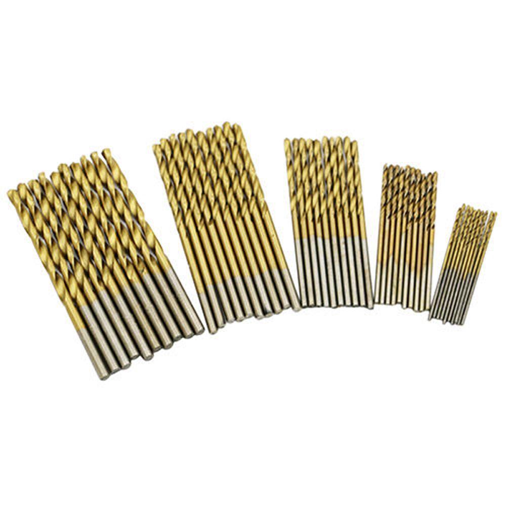 YNATURAL Bộ 50 Mũi Khoan HSS Phủ Titan