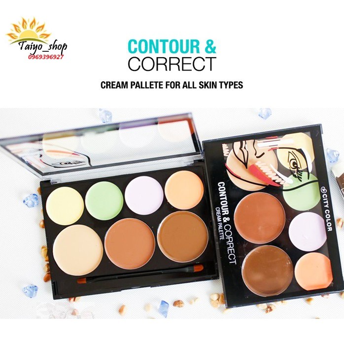 TẠO KHỐI &amp; CHE KHUYẾT ĐIỂM CITY COLOR  7 Ô CONTOUR &amp; CORRECT