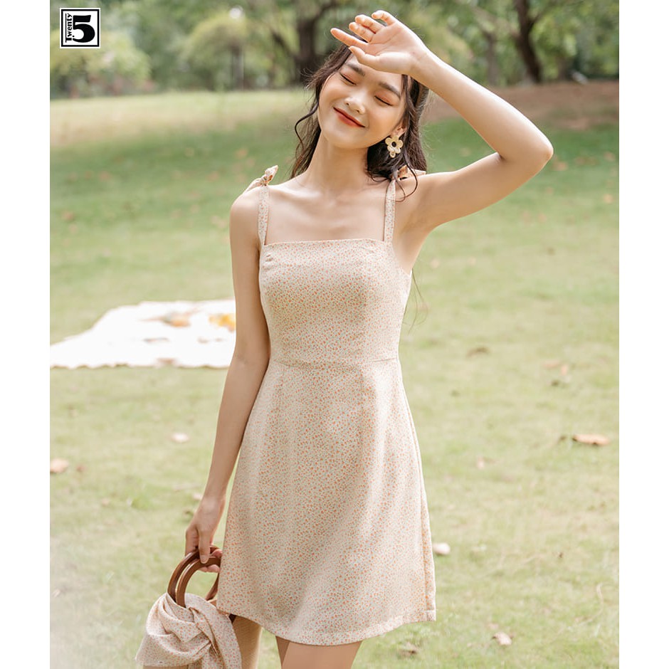 Đầm 2 dây cúp ngực khóa lưng 2 lớp Twentyfive N225