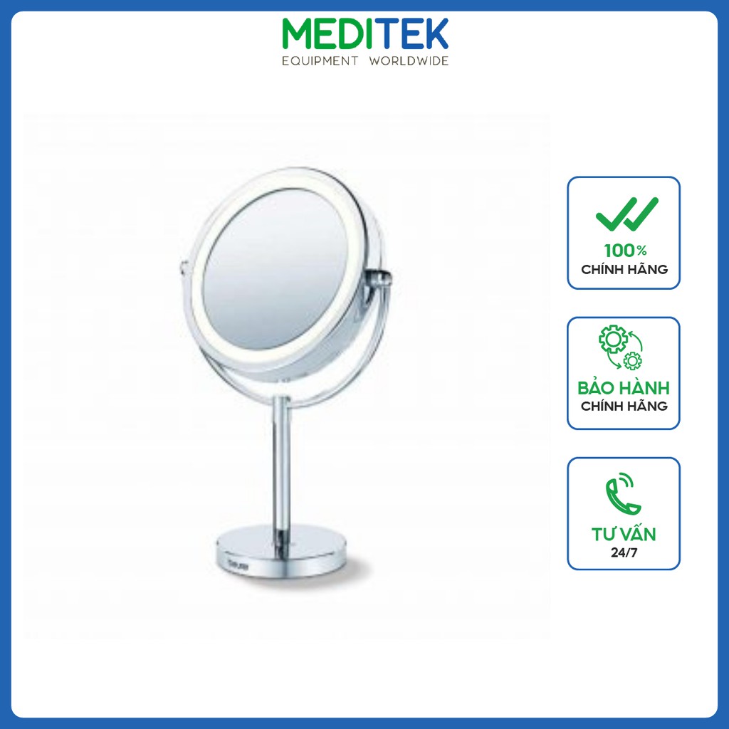 Gương trang điểm 2 mặt kèm đèn led Chính hãng Beurer BS69 phóng to 5 lần, Bảo hành 24 tháng