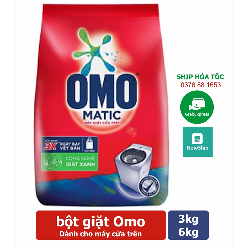 [Hỏa tốc] Bột giặt Omo DÀNH RIÊNG CHO CỬA TRÊN sạch khử mùi trọng lượng 3kg và 6kg