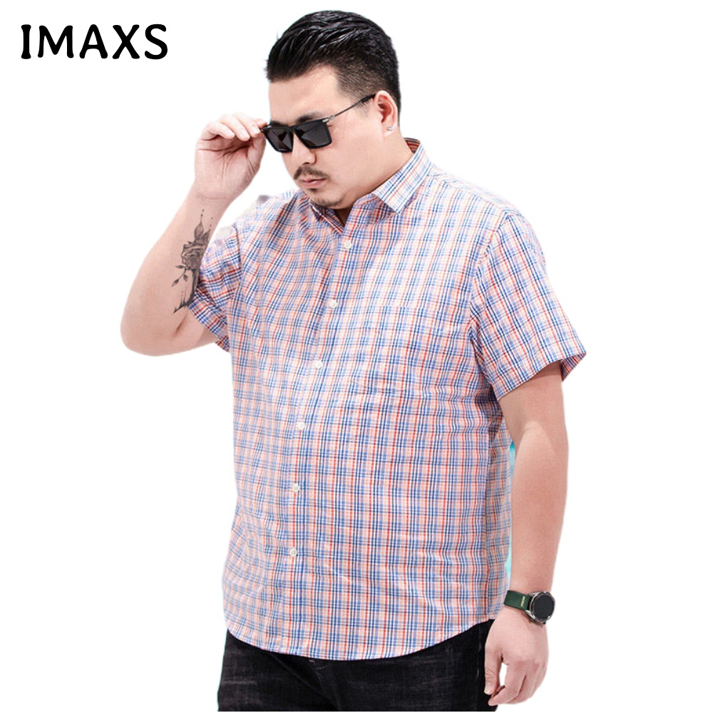 Áo Sơ Mi Nam Oversize Tay Ngắn Kẻ Sọc Caro Nhiều Màu Sắc 60-175KG