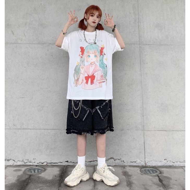 ÁO THUN, ÁO PHÔNG TAY LỠ UNISEX FORM RỘNG OVERSIZE ANIME M406