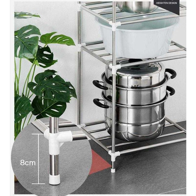 Giá Để Đồ Dùng Nhà Bếp 5 Tầng Bằng Thép Không Gỉ 6 Móc | BigBuy360 - bigbuy360.vn