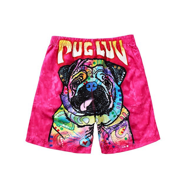 Quần Đi Biển Đôi - Quần Đùi Đôi - Thời Trang Đôi Mùa Hè - Quần Short Cặp Đôi SQ220 Pink Pug ! *