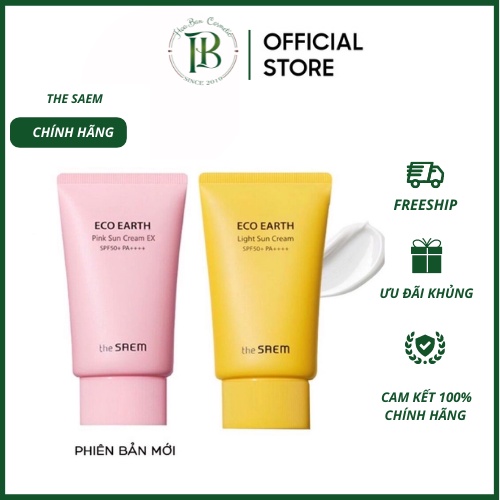 Kem Chống Nắng The Saem Kcn Eco Earth Power Sun Cream EX - Hoa Ban Cosmetic