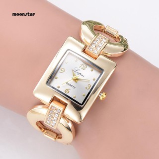 Đồng hồ đeo tay mặt chữ nhật dây kim loại thời trang cho nữ