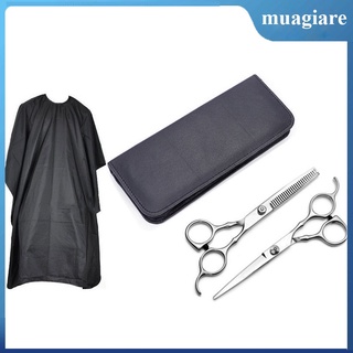 Combo kéo cắt và tỉa chuyên dụng + áo choàng cắt tóc + Hộp đựng kéo