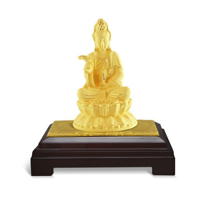 Quà tặng phong thủy mạ vàng Phật Quan Âm DOJI WRF037 mang lại thanh tịnh, tâm hướng điều thiện, may mắn, bình an