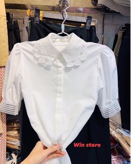 SẴN Áo sơ mi cổ ren