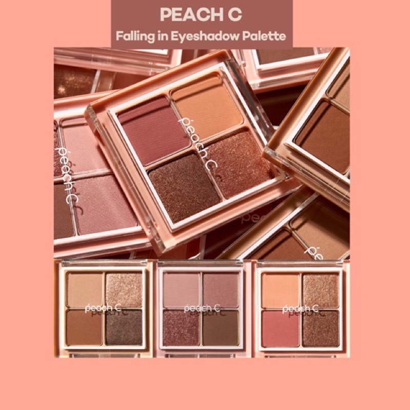 (Date 3/2022) Phấn Mắt 4 Màu Peach C Falling In Eye Shadow Palette 8g