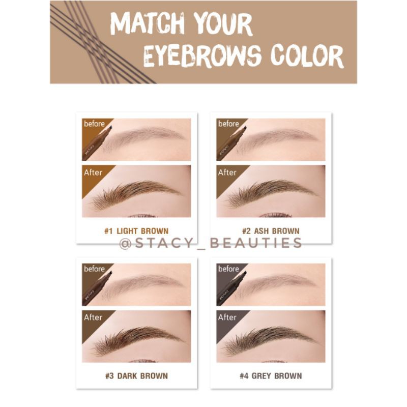 ❤️ BÚT XĂM CHÂN MÀY PHẨY SỢI CATHY DOLL REAL BROW 4D TINT ❤️ Stacy Bigsize & Beauties ❤️