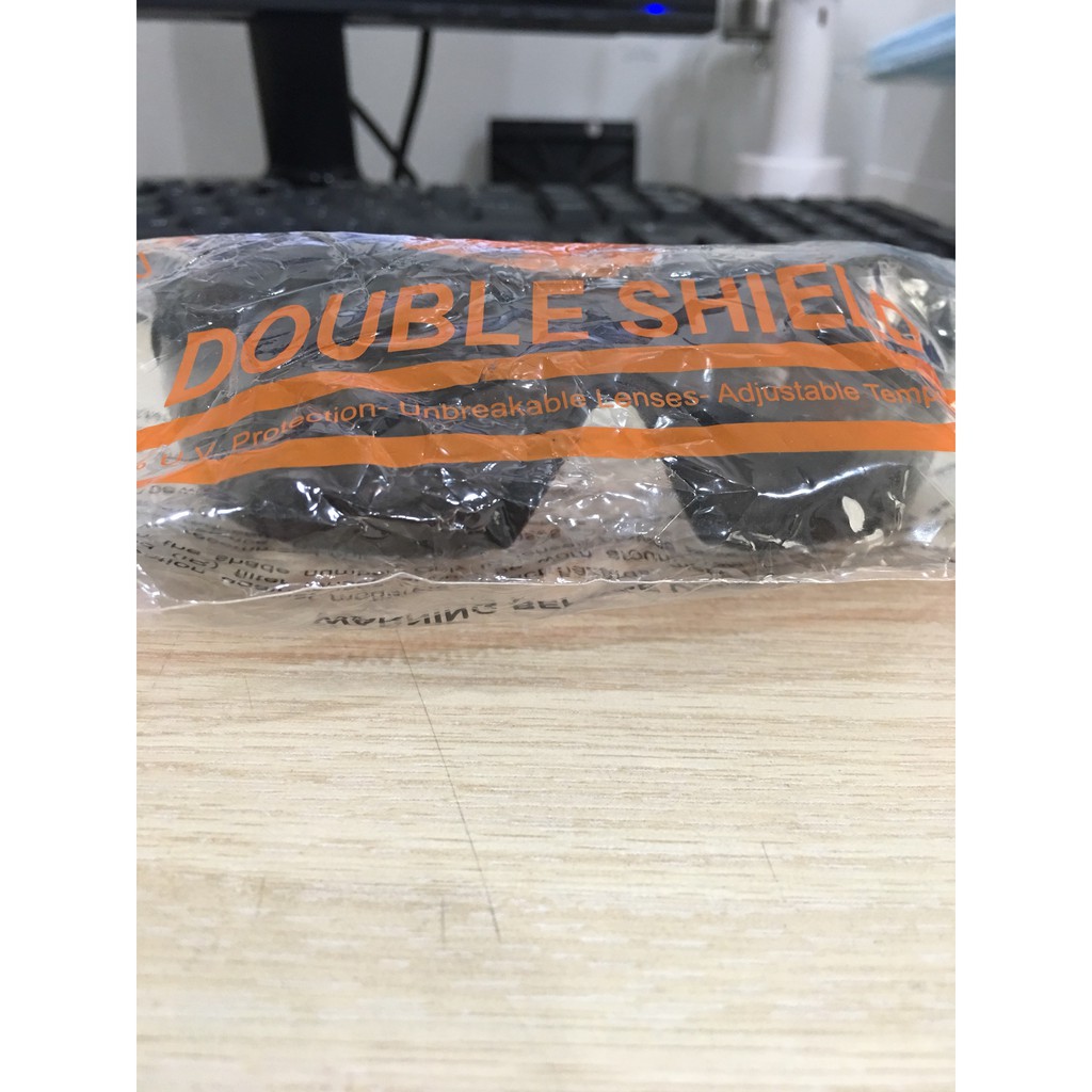Kính bảo hộ DOUBLE SHILED tròng đen dáng thể thao chắn tia UV chống chói hàng Đài Loan sản xuất 033 | BigBuy360 - bigbuy360.vn
