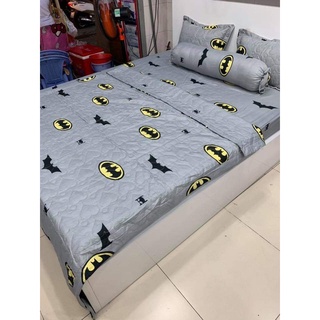 Bộ chăn hè ga gối 4 món dành cho đệm 1m2x1m9-HỌA TIẾT DƠI GHI