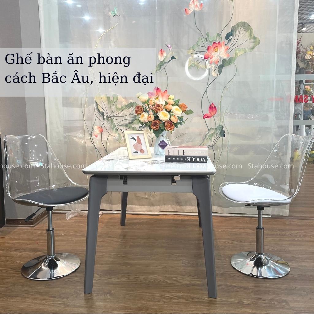 Ghế Eames Trang Điểm Nails Acrylic Trong Suốt Stahouse, Ghế Café Ban Công Ngồi Làm Việc Bắc Âu Thời Trang GTD101