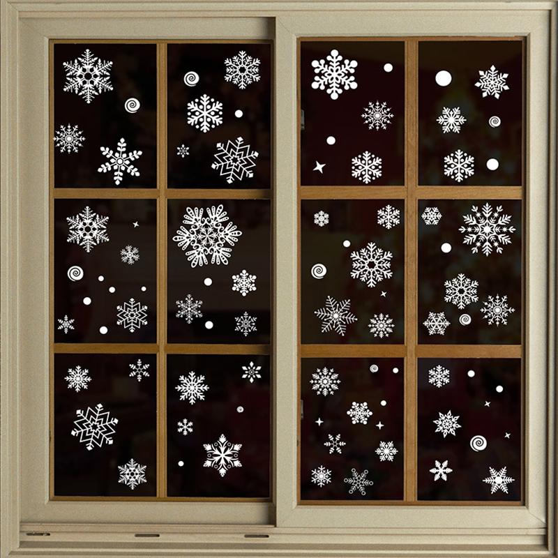 Home Wall Sticker Large Snow Flake PVC Windows New Year Beautify Christmas Dress up Glass Santa Jewelry Party Static Sticker Elk