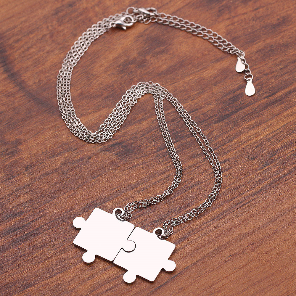 Set 2 Dây Chuyền Mảnh Ghép Hình Miếng Ghép Cho Cặp Đôi