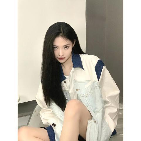 Áo Khoác Denim Dáng Rộng Thời Trang Vintage Cá Tính Cho Nữ