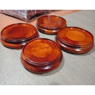 Kỷ đế tròn cao 6cm gỗ hương đôn tròn không chân kê đế bát hương mặt