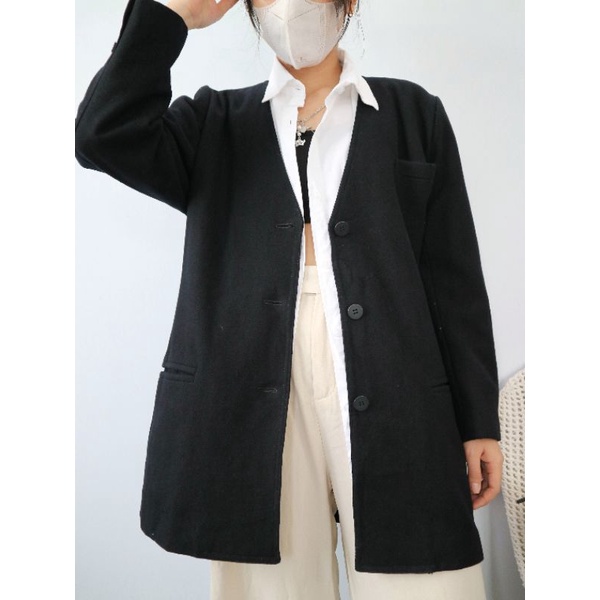 Blazer không cổ Nhật