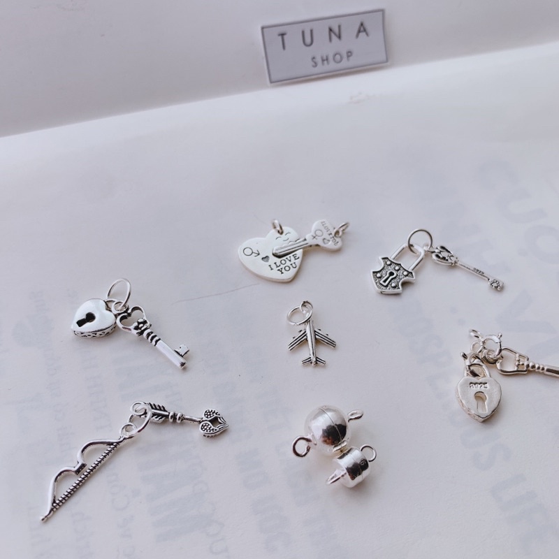 Charm Bạc cao cấp, Charm nam châm bạc nhà TUNA SILVER - Trang sức Bạc