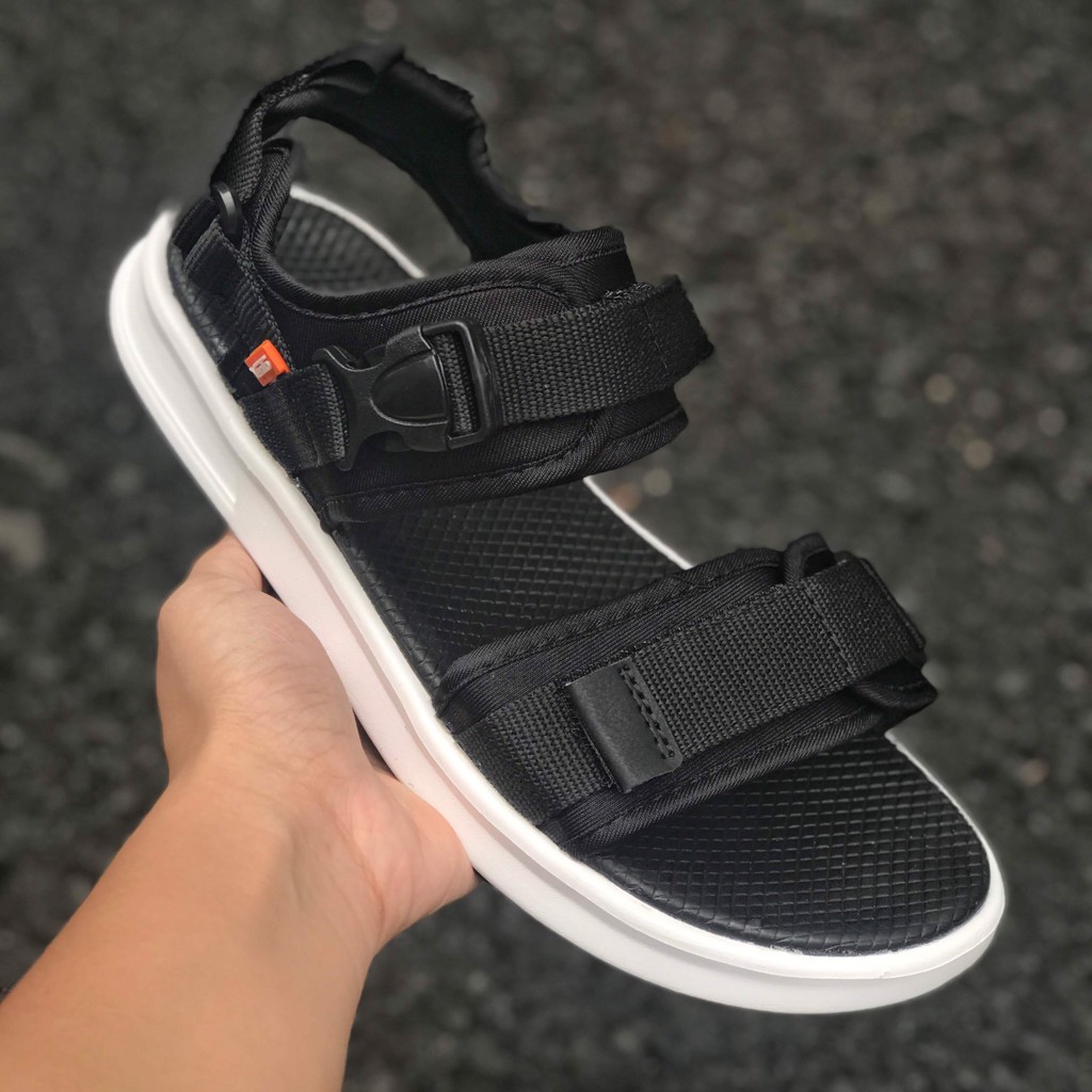 Giày Sandal Vento Unisex Nam Nữ 2 Quai Ngang Nhẹ Êm Bền Đi Học Đi Làm Đi Du Lịch Màu Đen Mã NB01