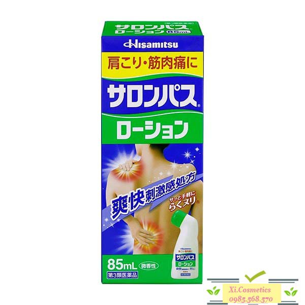 Lăn Salonpas Hisamitsu 85ml lăn xoa bóp giảm đau hàng Nhật nội địa