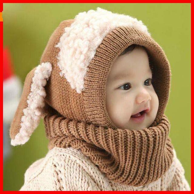 Mũ len tai cừu cho bé, mũ len kín cổ rất ngộ nghĩ cho bé hàng cực đẹp
