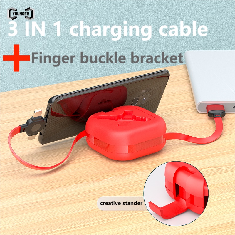 Dây Cáp Sạc / Truyền Dữ Liệu 5A Đa Năng 3 Trong 1 Đầu Type-C Dài 1M Dành Cho Điện Thoại Di Động