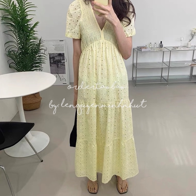 /order taobao/ Đầm Midi Đơn Giản 4 Màu Bầu Bì thoải mái