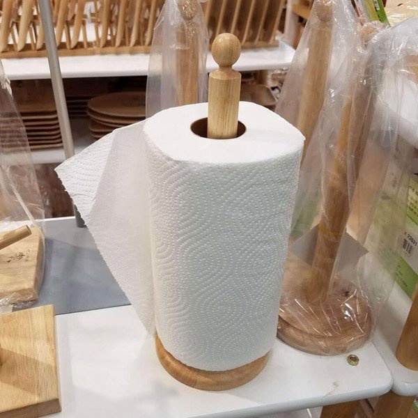 Cây gỗ để giấy ăn tiện lợi trên bàn, Cây để giấy ăn bằng gỗ tự nhiên thiết kế đơn giản, hiện đại