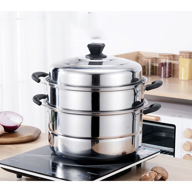 Nồi luộc gà hấp 3 tầng inox