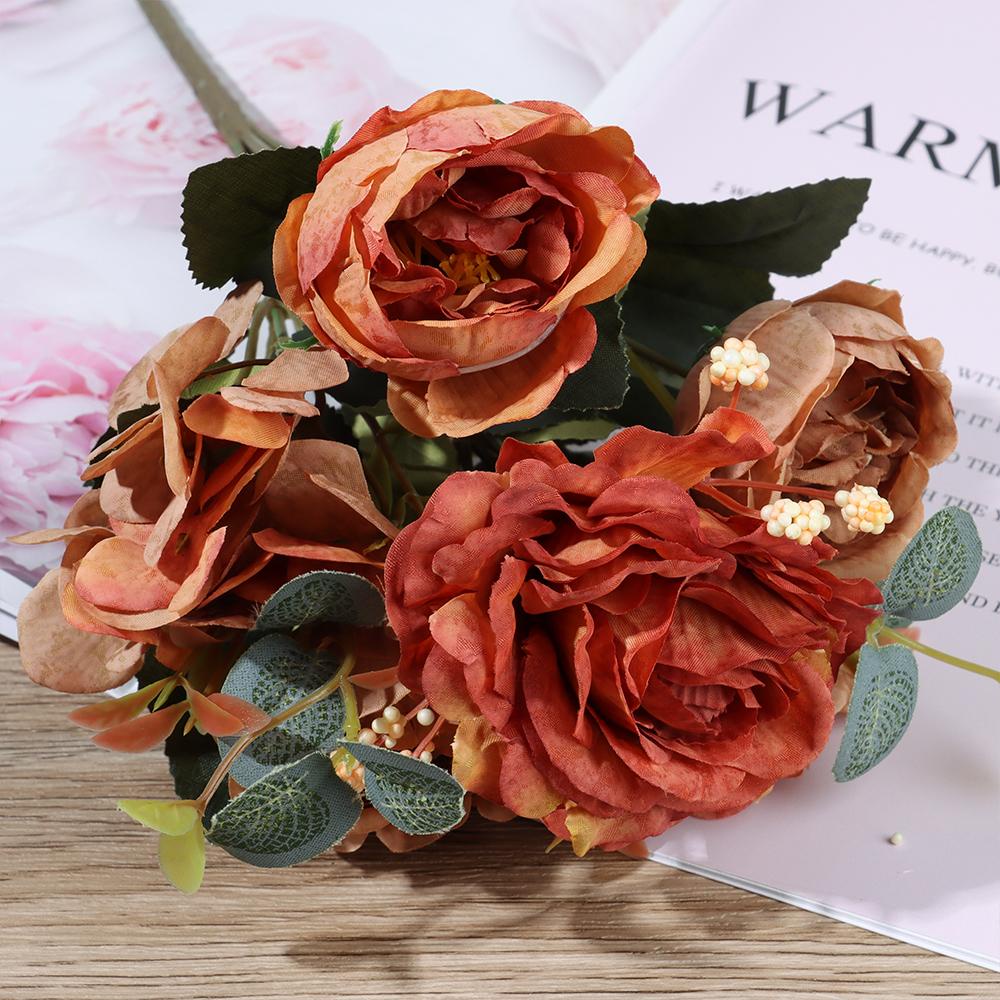 KUNHEV Hoa Mẫu Đơn Giả Bằng Lụa Dùng Trang Trí Nhà Cửa / Tiệc Cưới DIY
