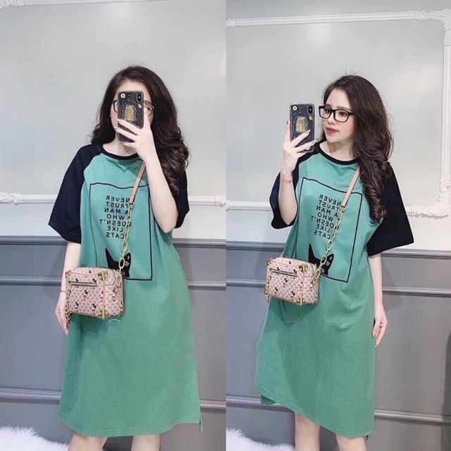 Váy cốt tông xuông bầu chữ.