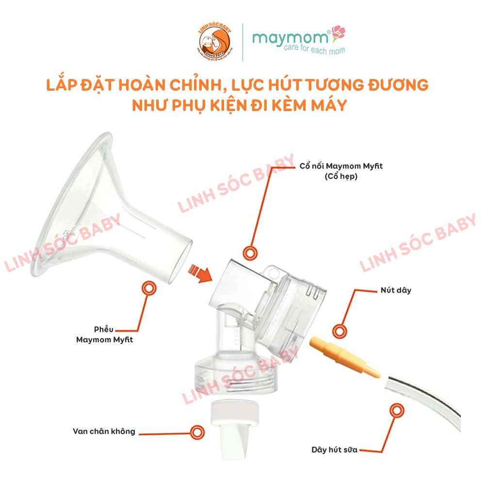 Phụ kiện máy hút sữa Unimom thương hiệu Maymom | Bộ phụ kiện tương thích máy hút sữa Real Bubee, Ichiko, Ameda