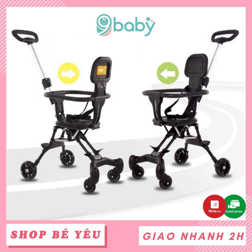 Xe đẩy cho bé  𝑭𝒓𝒆𝒆𝒔𝒉𝒊𝒑  Xe đẩy du lịch cho bé, xe đảo chiều gấp gọn 9BABY