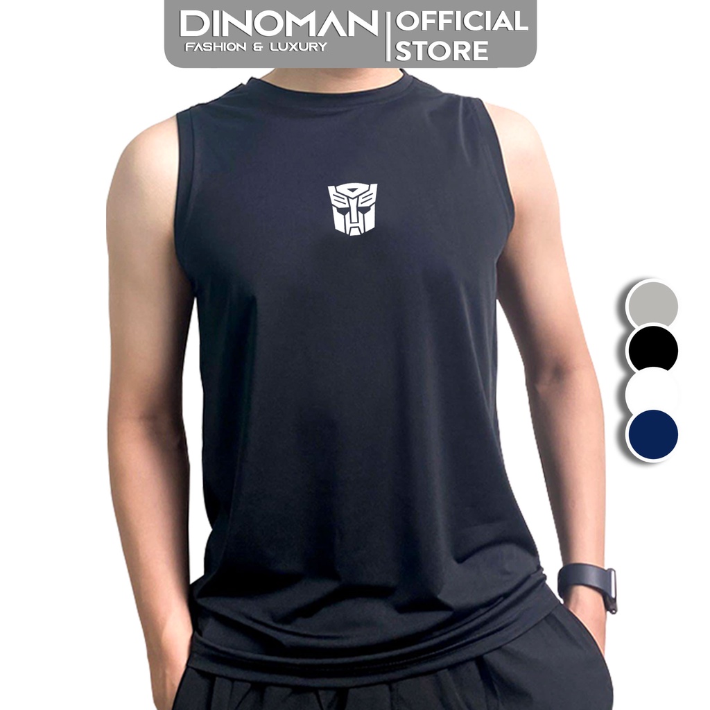 Áo Ba Lỗ Sát Nách Thể Thao DINOMAN Bóng Rổ Thun lạnh Tanktop Co Giãn 4 Chiều 4 Màu