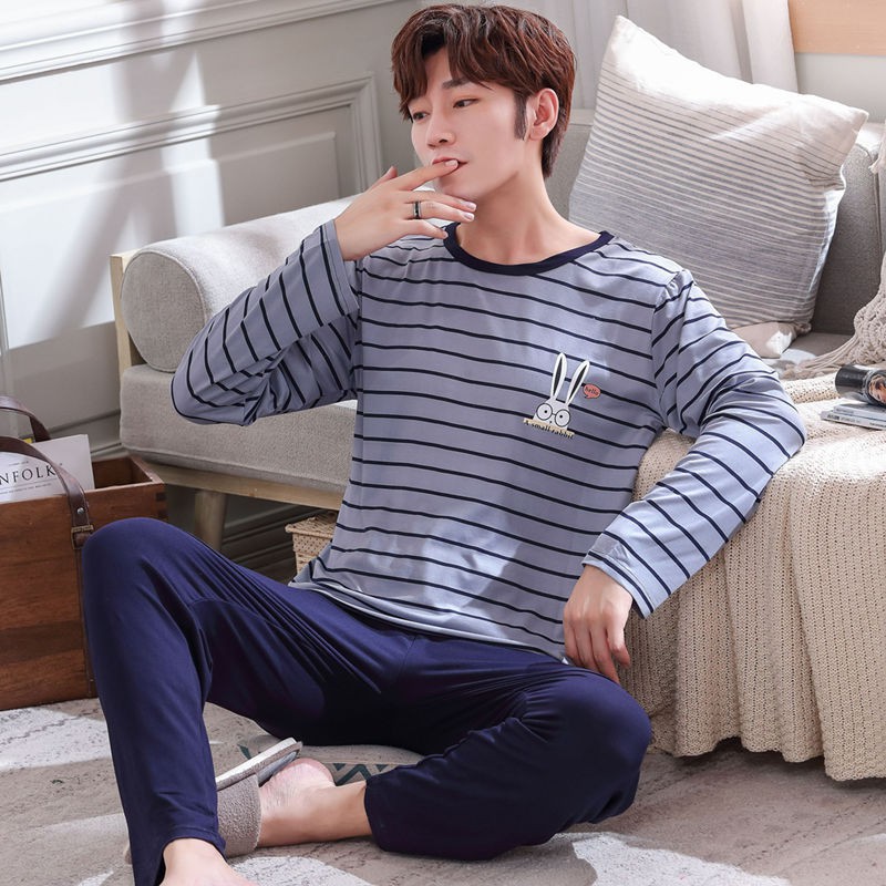 Bộ đồ ngủ pijama tay dài phong cách thời trang cho nam giới